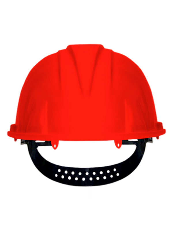casco 2 Casco de seguridad rojo, marca Infra, modelo 8075 I-CP-210. Suspensión de 4 puntos de apoyo.