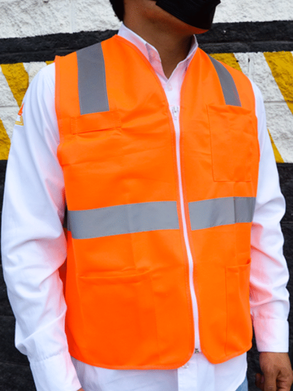 chaleco 3 Chaleco Alta Visibilidad con Bolsas LAMIRA Naranja
