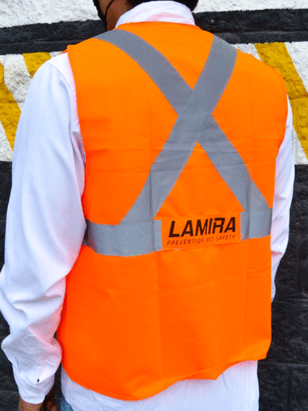 chaleco 4 Chaleco Alta Visibilidad con Bolsas LAMIRA Naranja