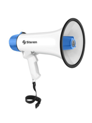 megafono 1 Megáfono de 25 W con grabador de voz y batería recargable STEREN