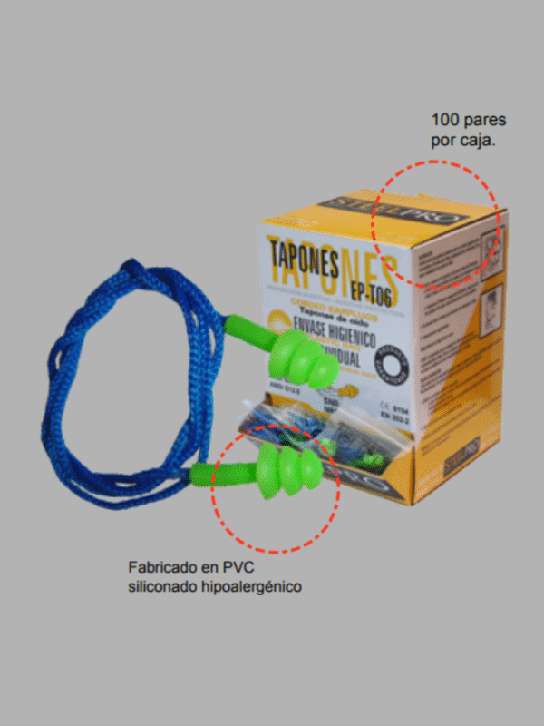 tapon auditivo 2 TAPON AUDITIVO REUTILIZABLE CON CORDON