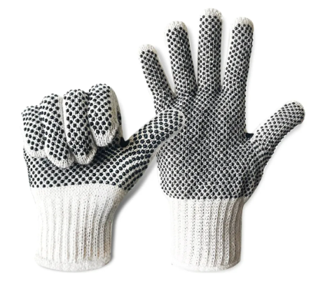 GUANTE JAPONES C/PUNTOS NEGROS PVC