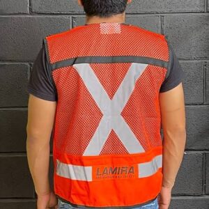 CHALECO RESCATISTA C/ MALLA EN ESPALDA NARANJA