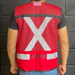 CHALECO RESCATISTA CON MALLA ROJO