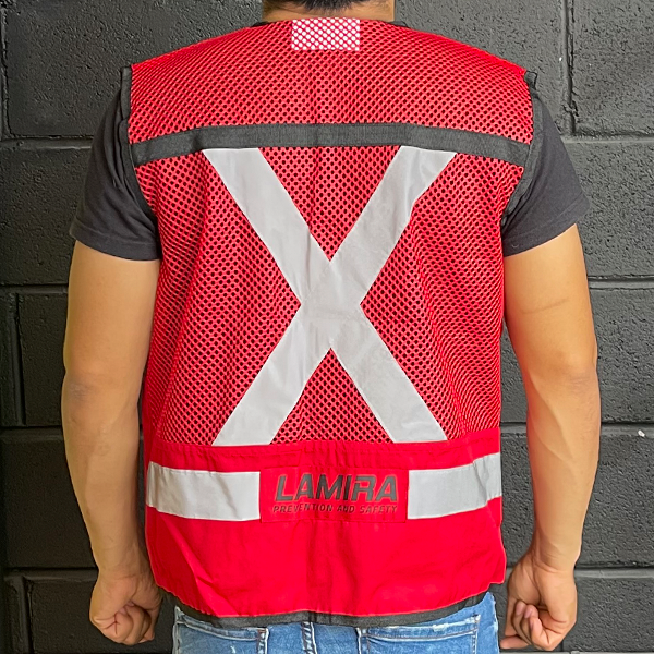 CHALECO RESCATISTA CON MALLA ROJO
