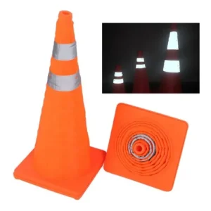 CONO DESPLEGABLE DE SEGURIDAD CON DOBLE LUZ LED Y DOBLE REFLEJANTE LAMIRA