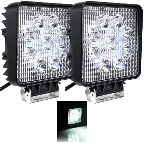 IOL JUEGO FARO CUADRADO CON ESTROBO 9 LED 27 WAT